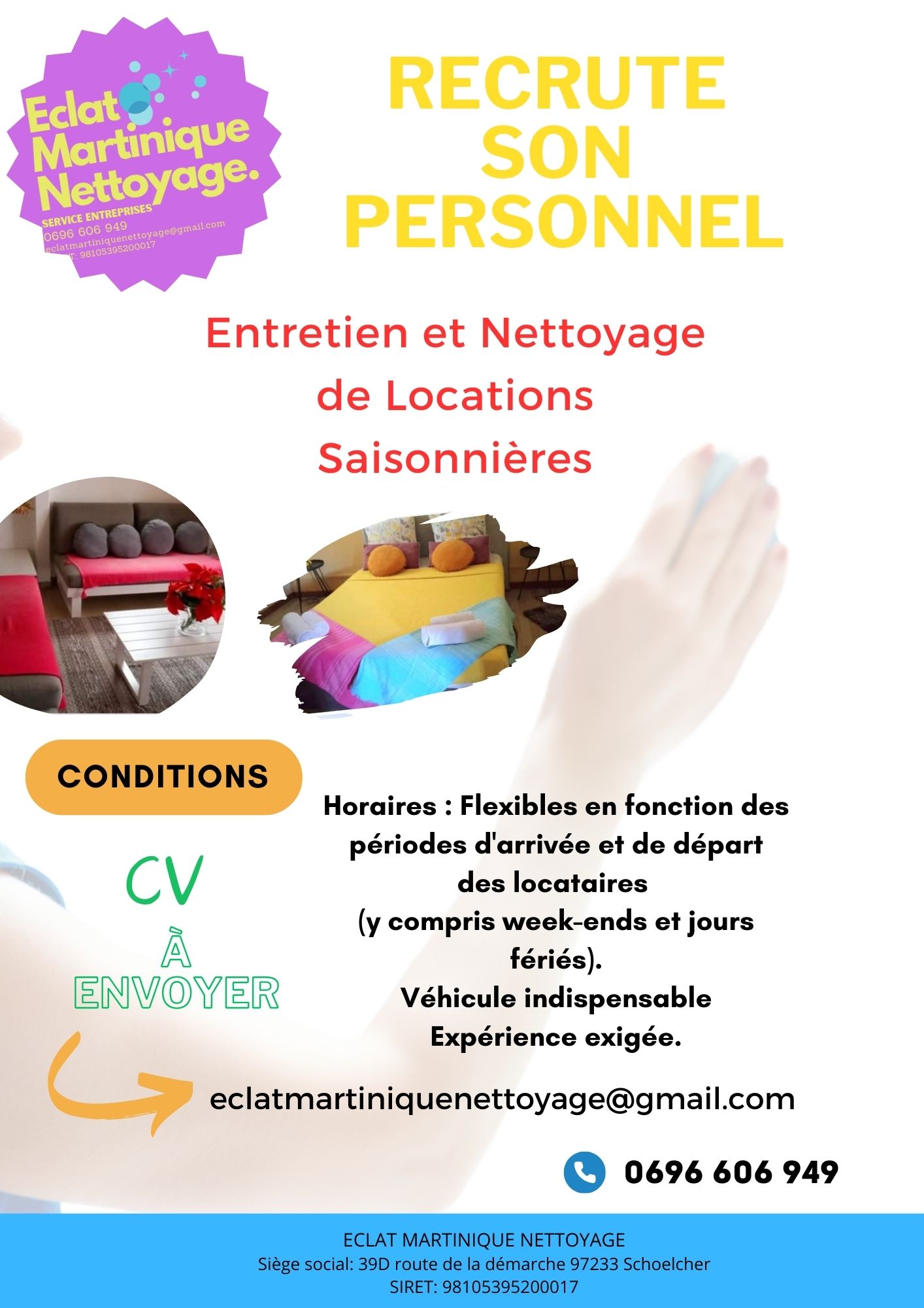 Éclat Martinique Nettoyage Facebook ad: Nous recrutons