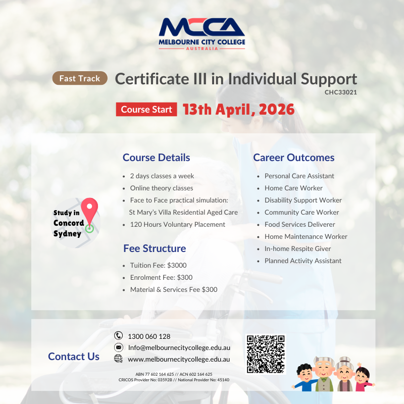 MCCA - Melbourne City College Australia Facebook ad