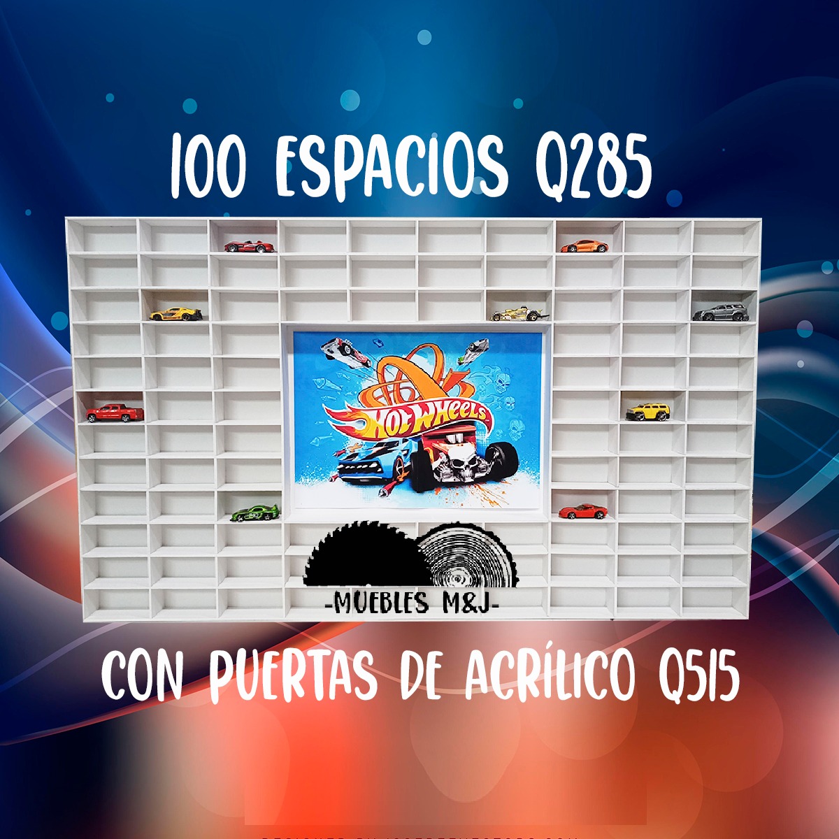 Muebles M&J Facebook ad: Repisas para carritos de hot wheels, Funko, figuras…