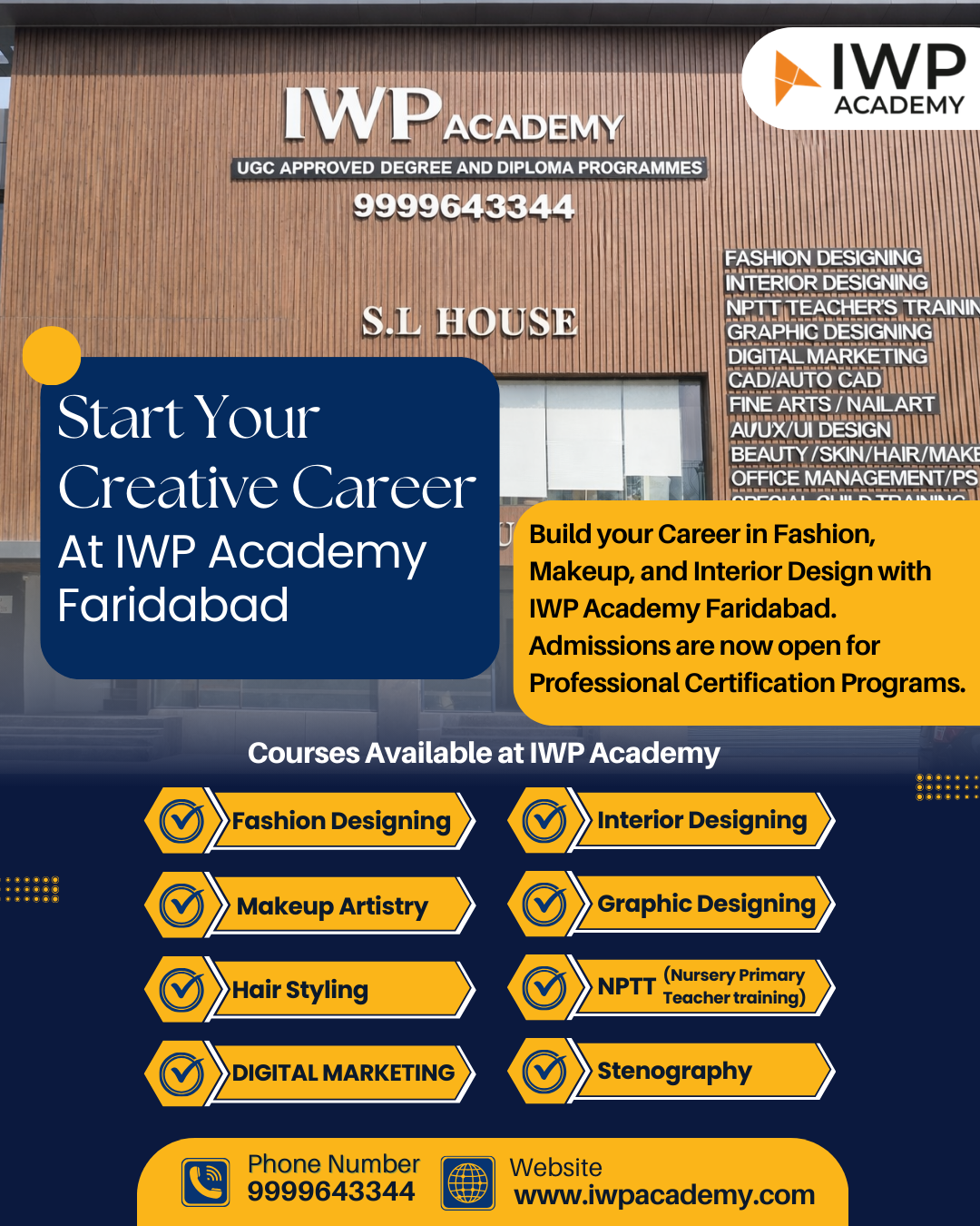 Iwp Academy Facebook ad: Admissions Open, Faridabad