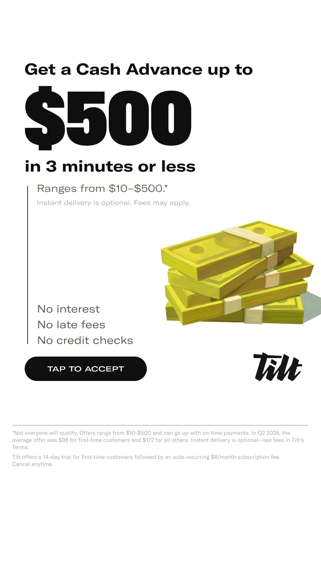 Tilt HQ Facebook ad: Try Tilt with a 14-day trial