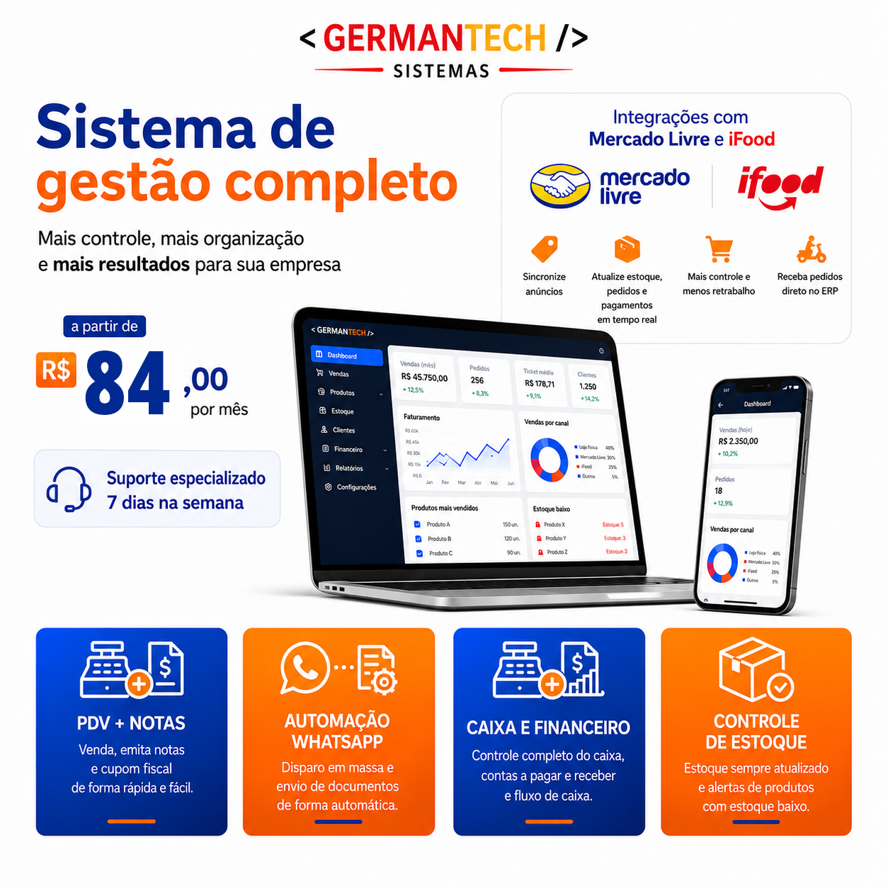 German Tech Sistemas Facebook ad: Clique aqui e saiba mais