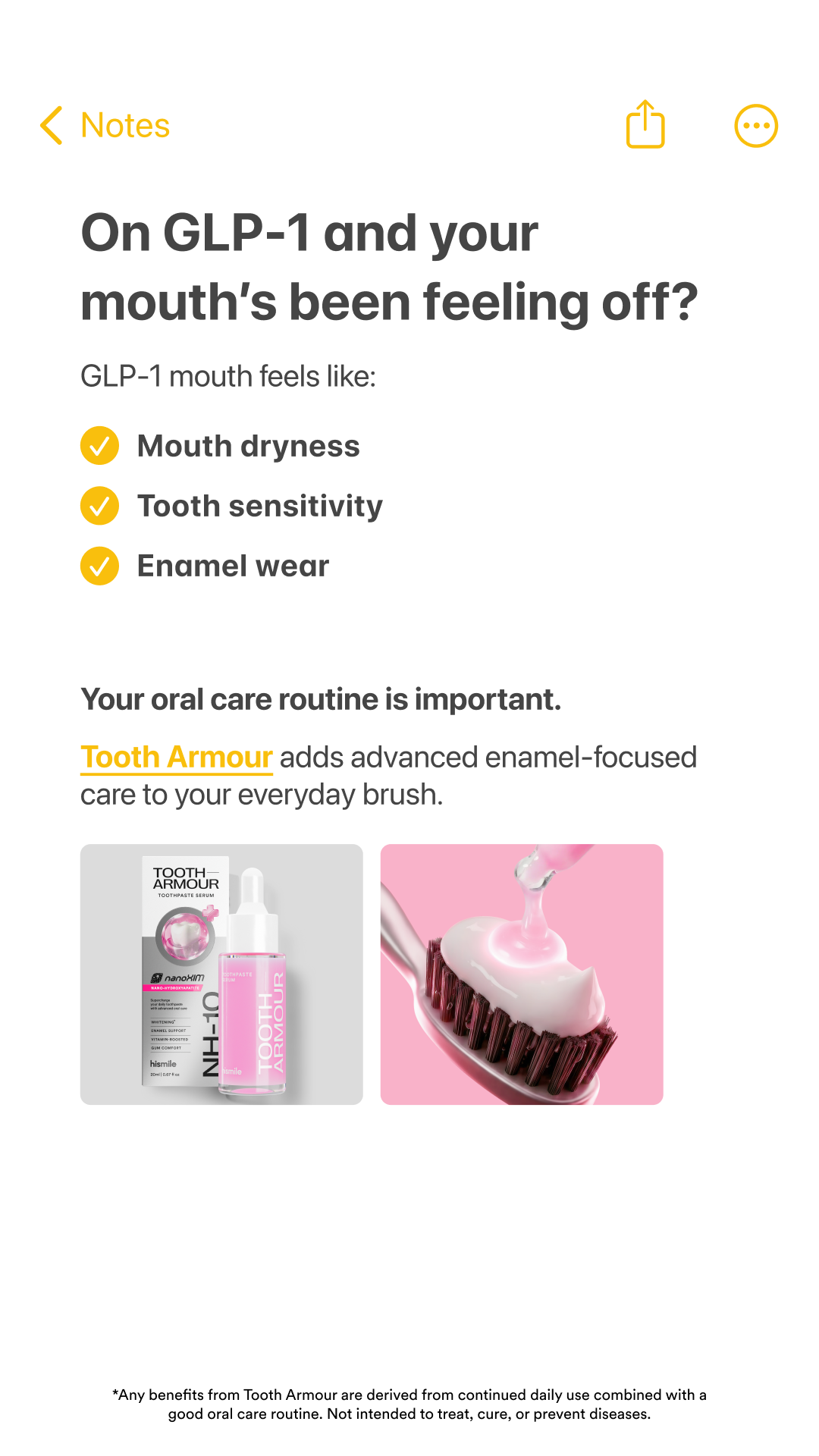 Hismile Facebook ad