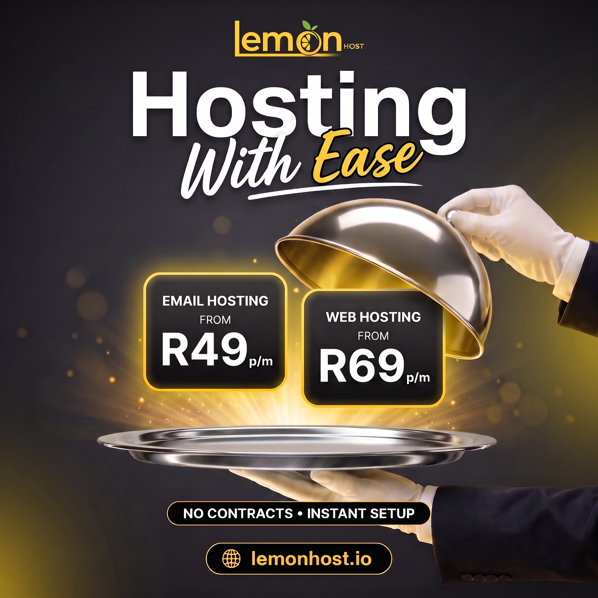 Lemon Host Facebook ad: Email Hosting from R49 p/m