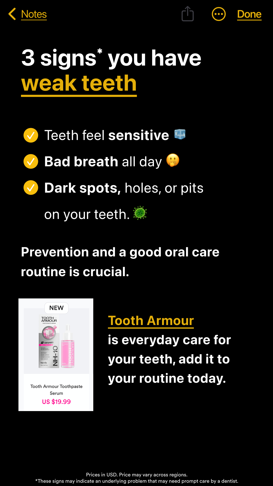 Hismile Facebook ad