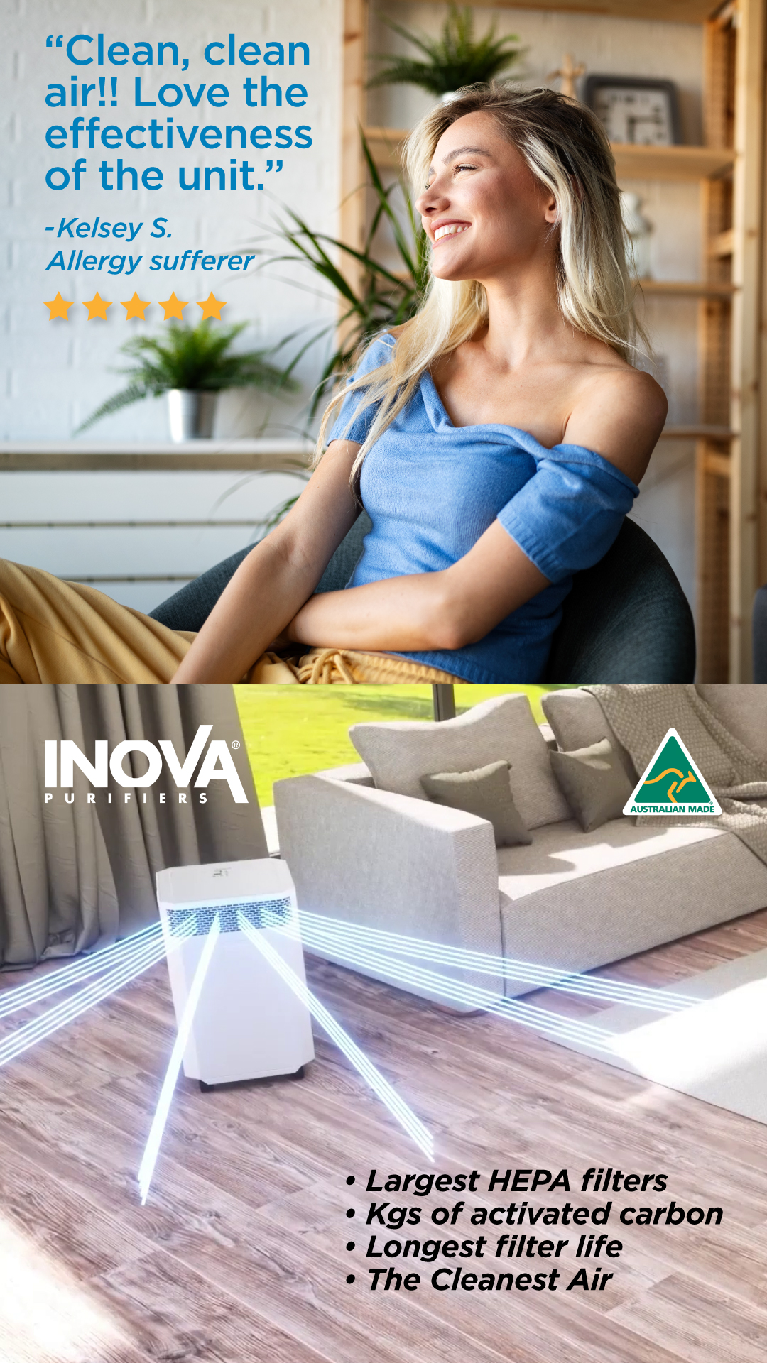 Inova Air Purifiers Facebook ad