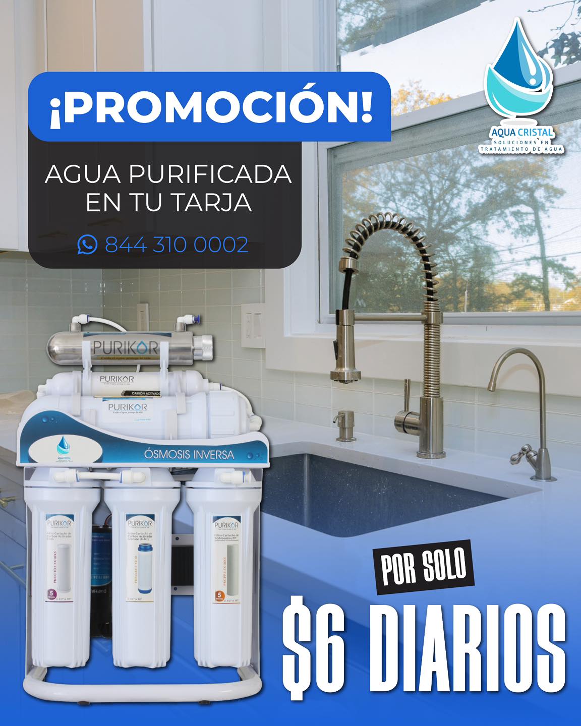 AQUA Cristal Facebook ad: ¡Dile adiós a los garrafones!