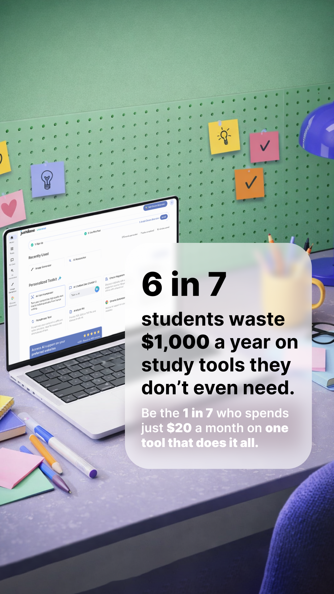 Justdone: All-in-one AI tool  Facebook ad