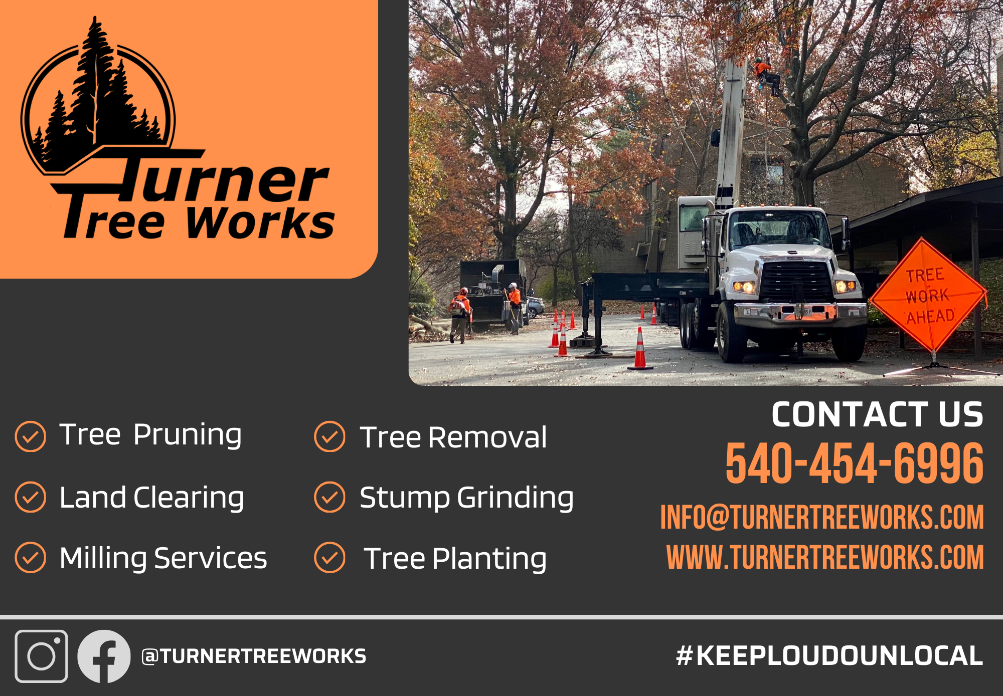 Turner Tree Works Facebook ad: Looking to help your trees?