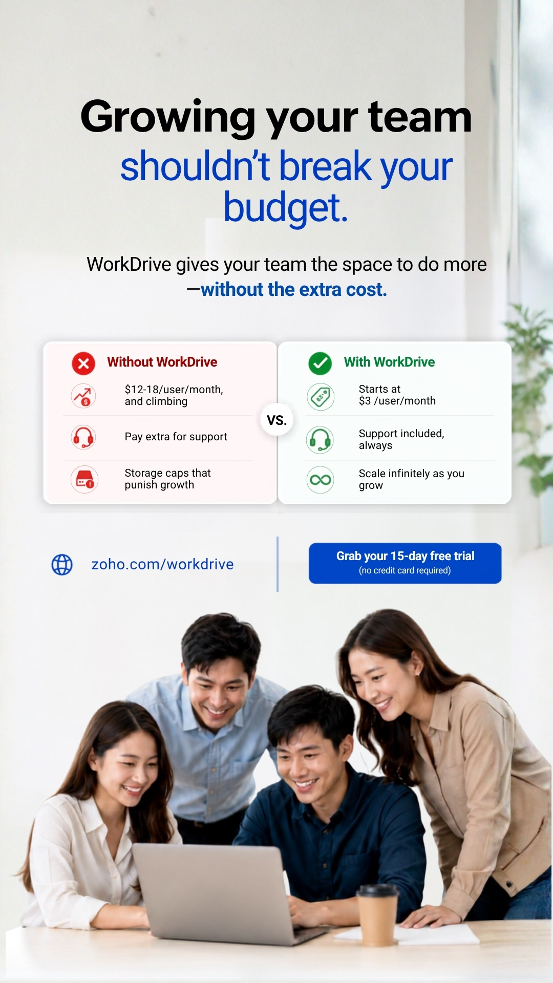 Zoho WorkDrive Facebook ad from Jun 18, 2026