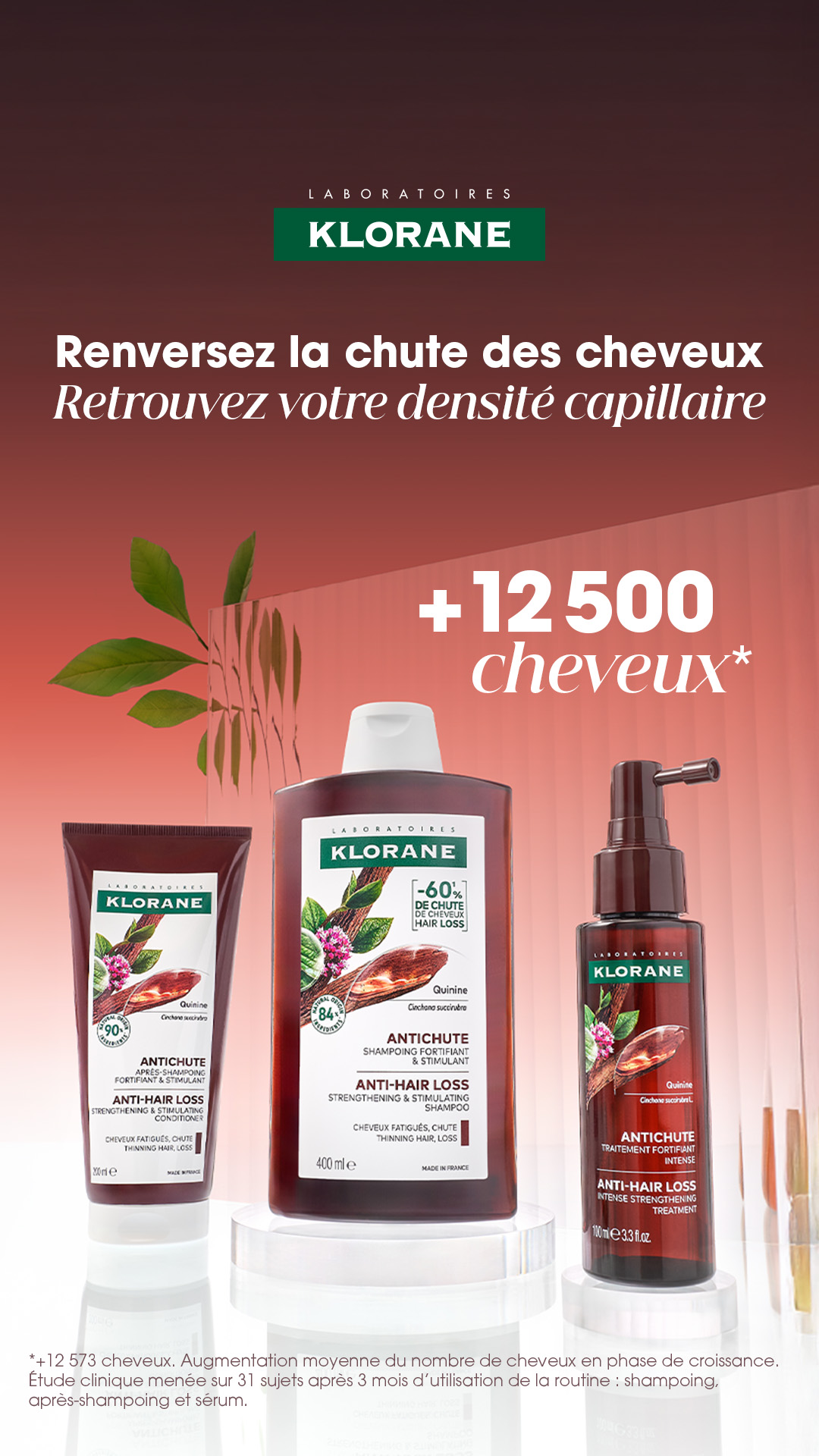 Klorane France Facebook ad: Chute de cheveux?