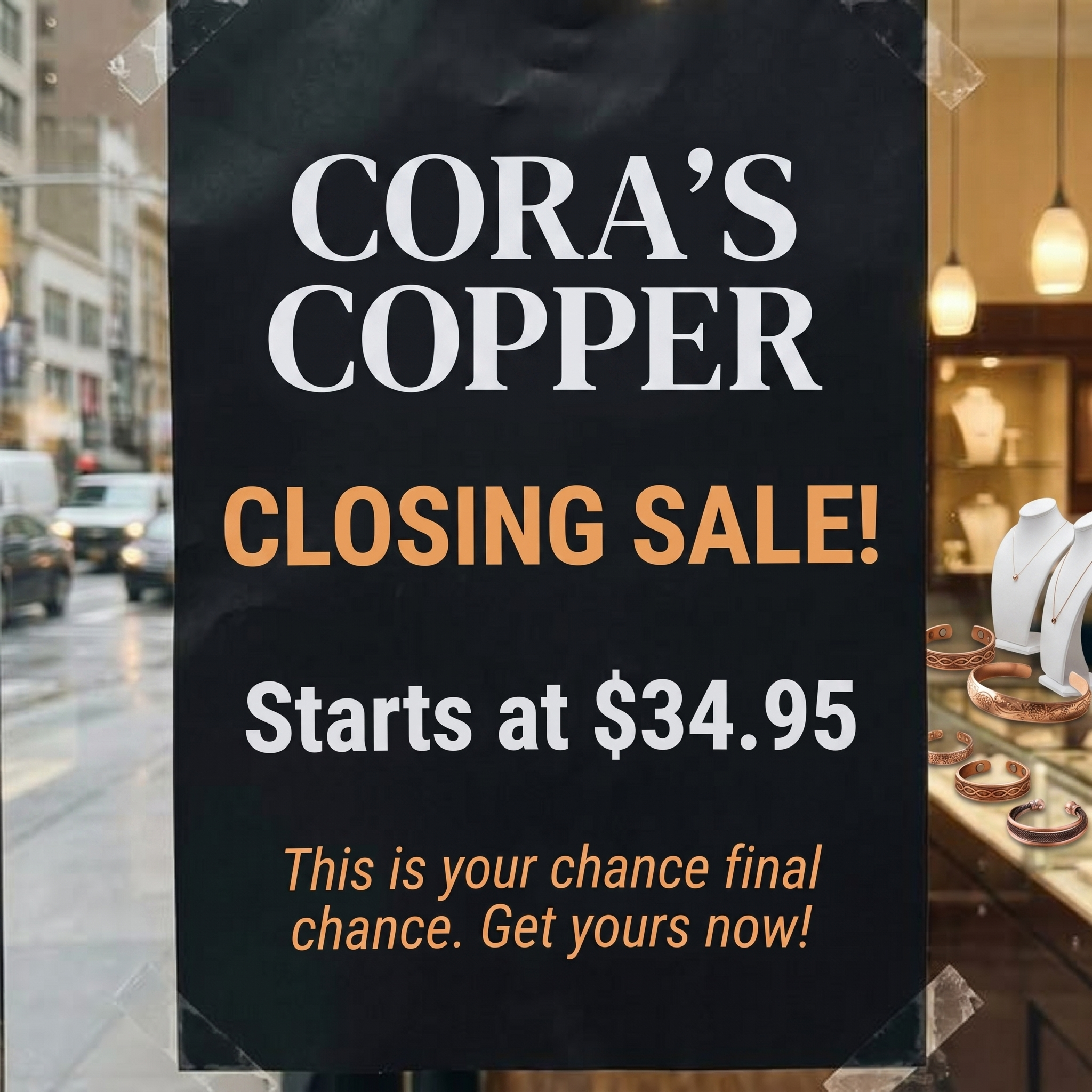 Cora's Copper Jewelry Facebook ad