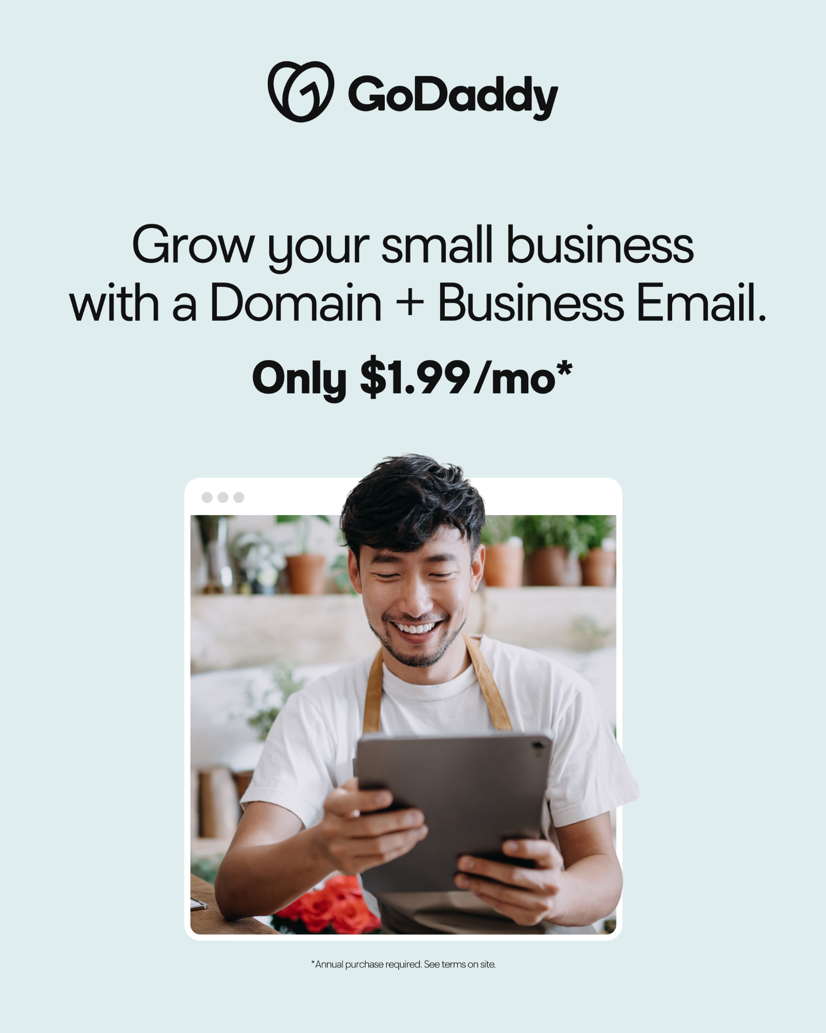 GoDaddy Facebook ad