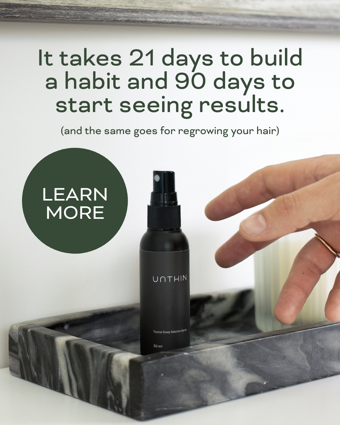 Unthin Hair - Hair Regrowth Serum Facebook ad: UNTHIN - Clinically Proven Hair Loss Solution For Men