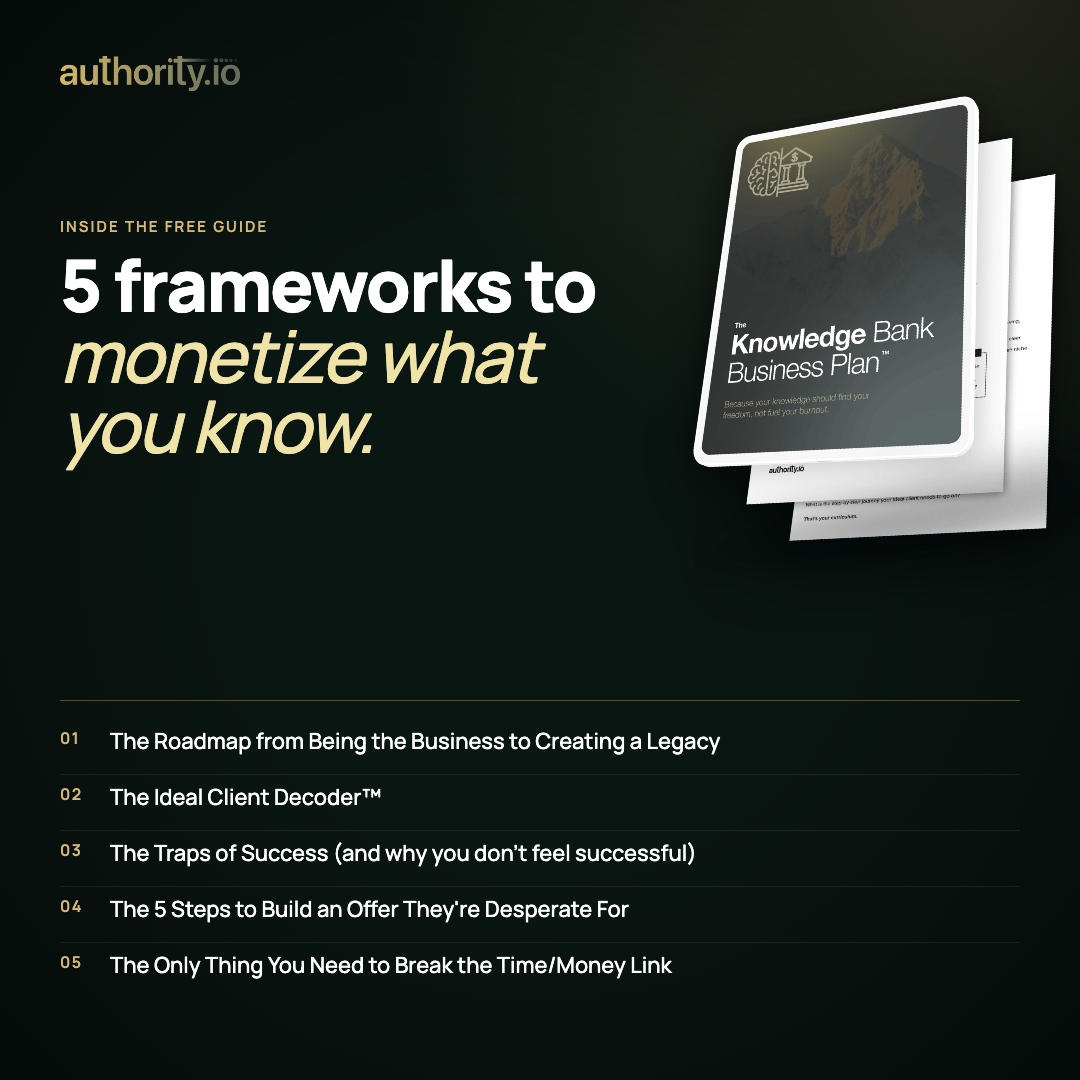 Sunny Lenarduzzi Facebook ad: Unlock The Value Of Your Knowledge Bank