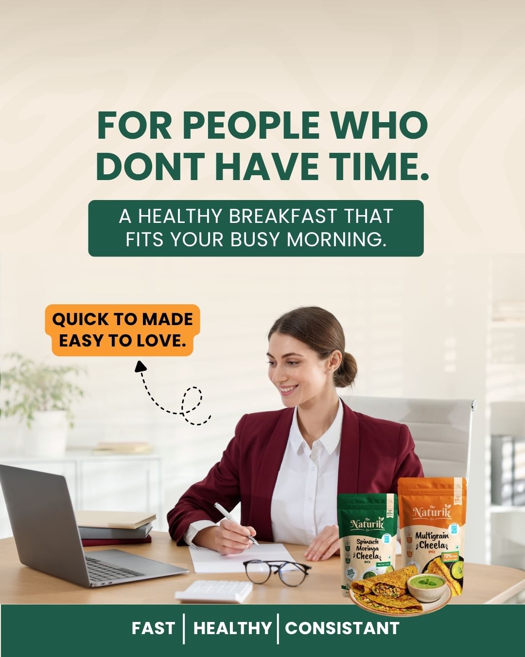 The Naturik Co Facebook ad: Your breakfast is failing you