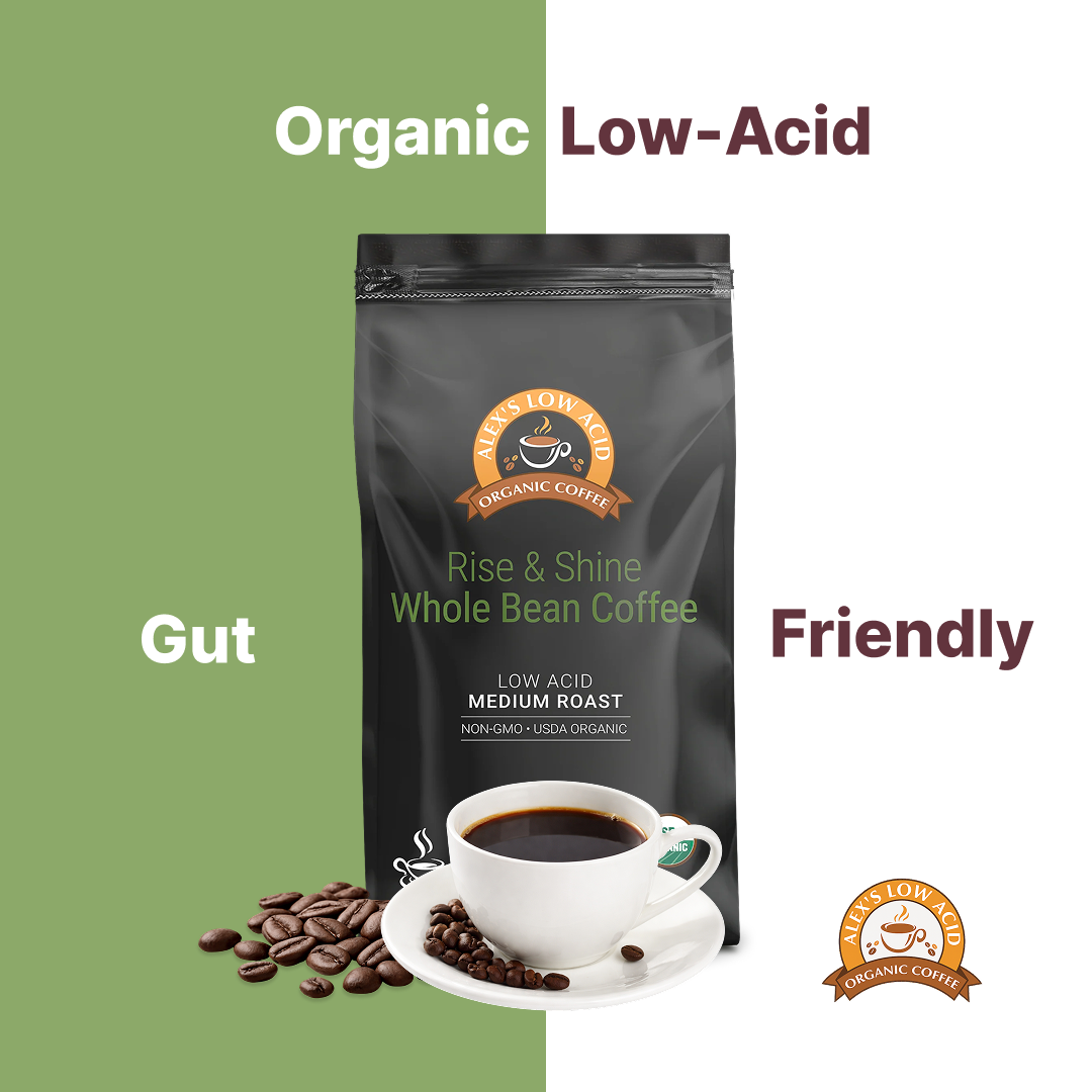 Alex's Low-Acid Organic Coffee Facebook ad