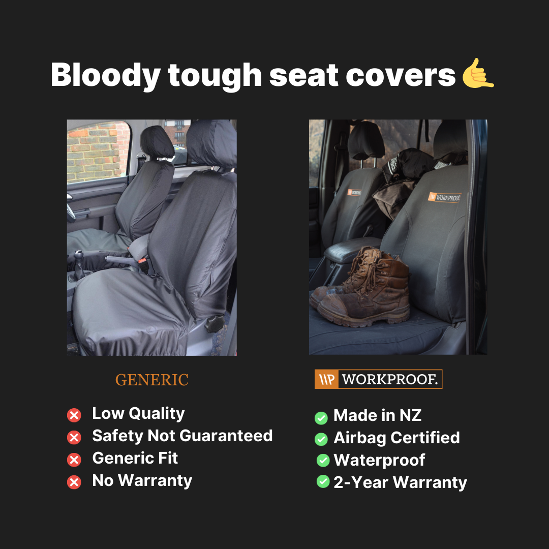 Workproof Facebook ad: The last seat cover you'll ever buy