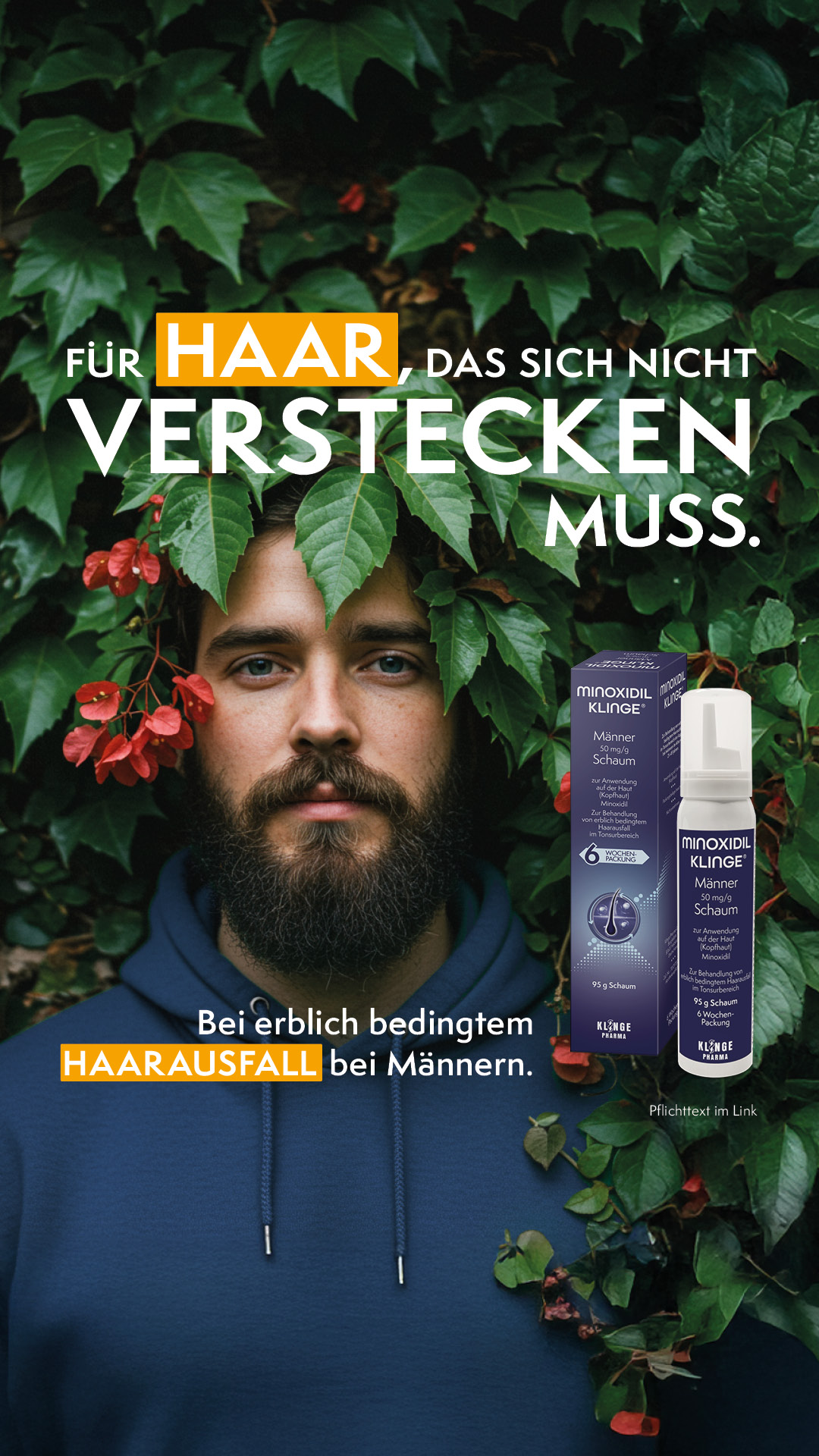 Minoxidil Klinge Facebook ad from May 1, 2026