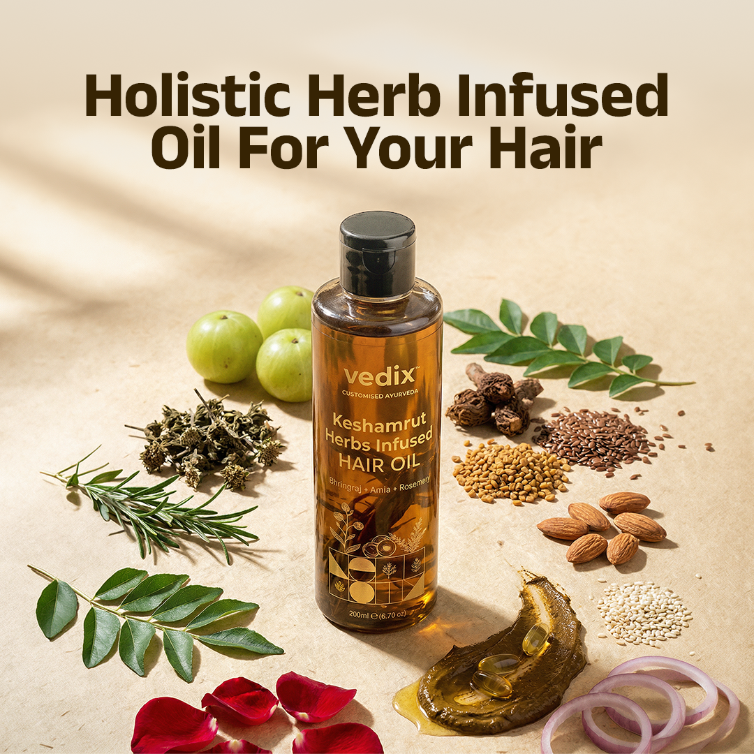 Vedix Singapore Facebook ad: Vedix Keshamrut Hair Growth Oil For Men