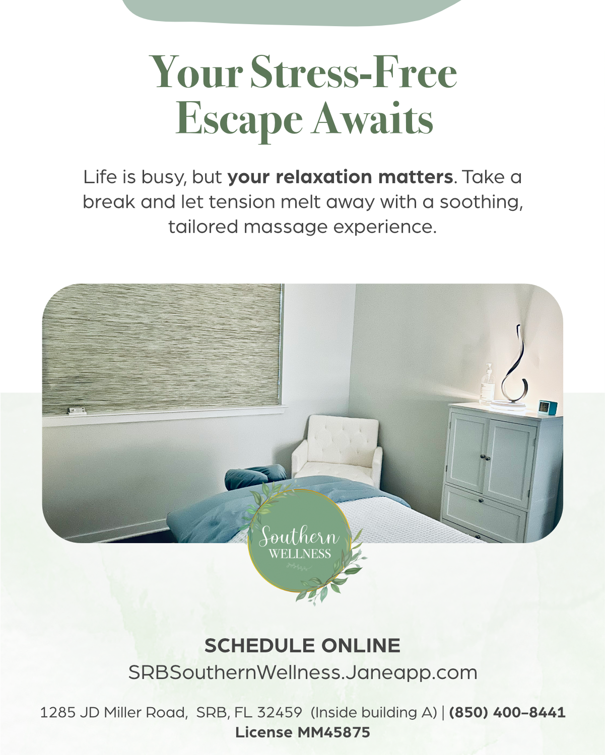 Southern Wellness Facebook ad: Invest in Yourself, One Massage at a Time