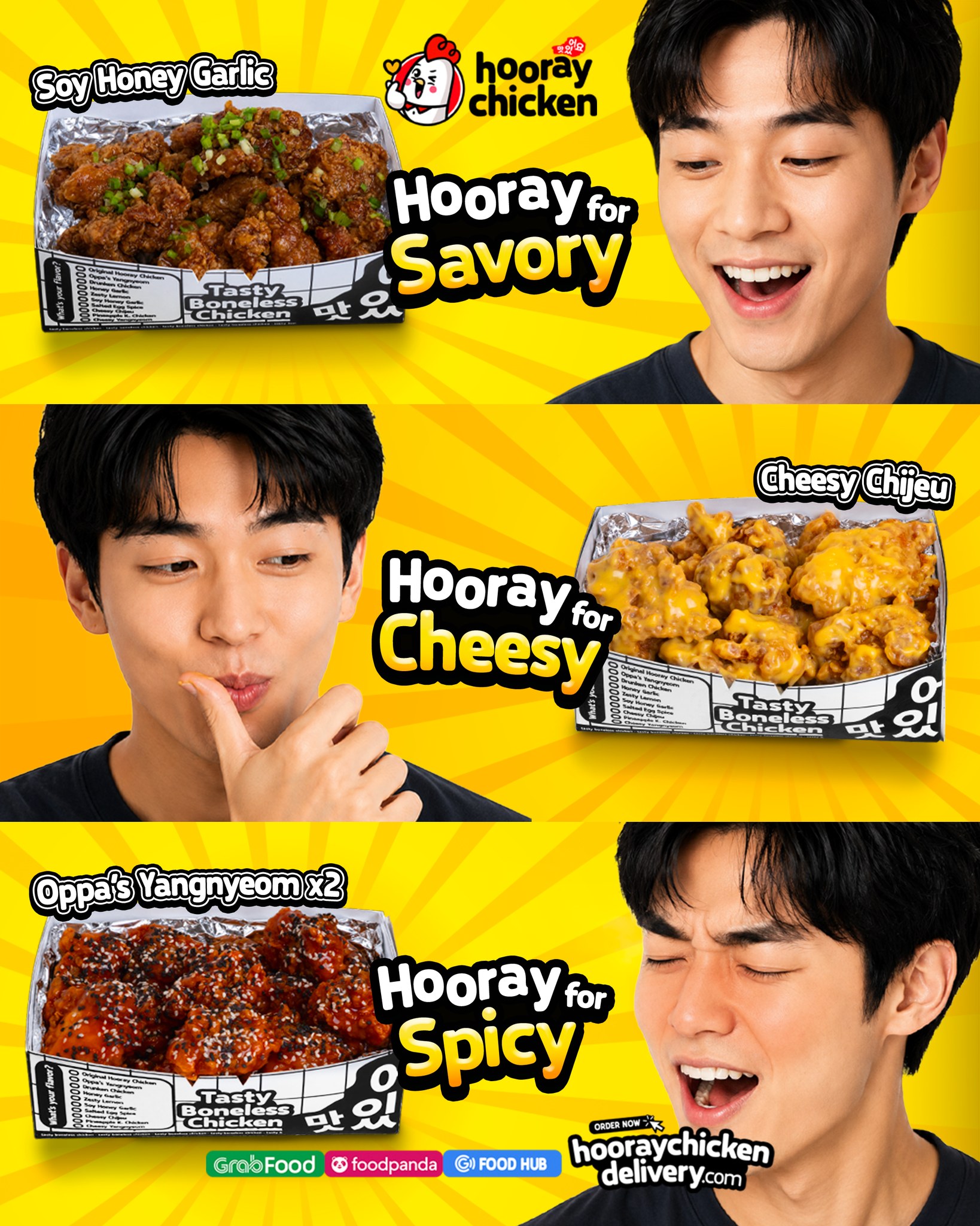 Hooray Chicken Facebook ad: Whatever your mood, Hooray Chicken has the perfect…