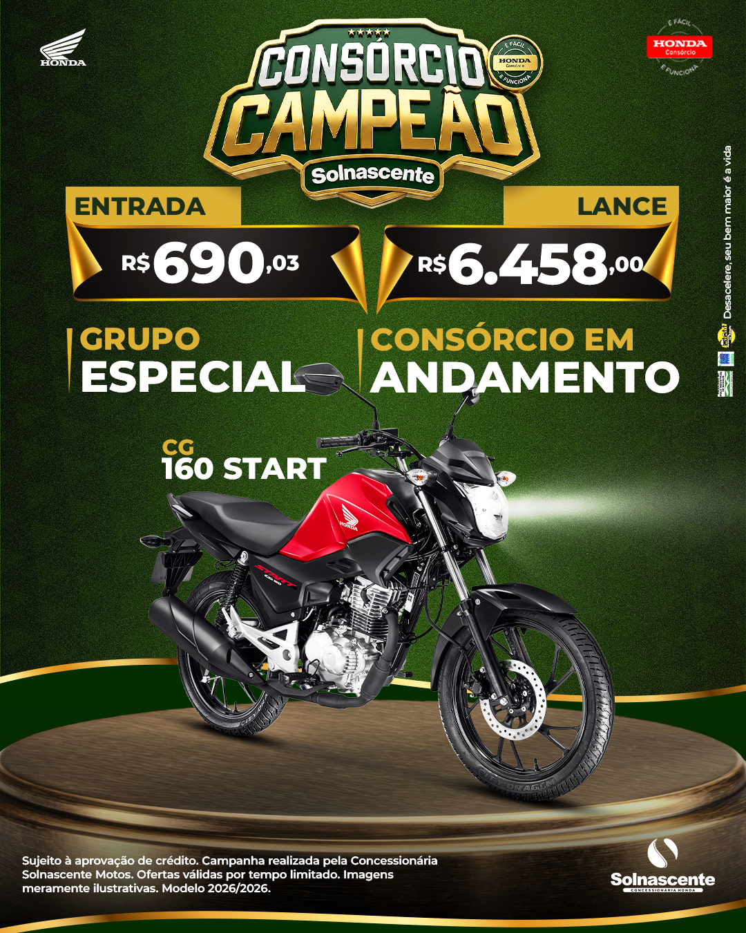 Solnascente Motos Honda Facebook ad: Fale conosco