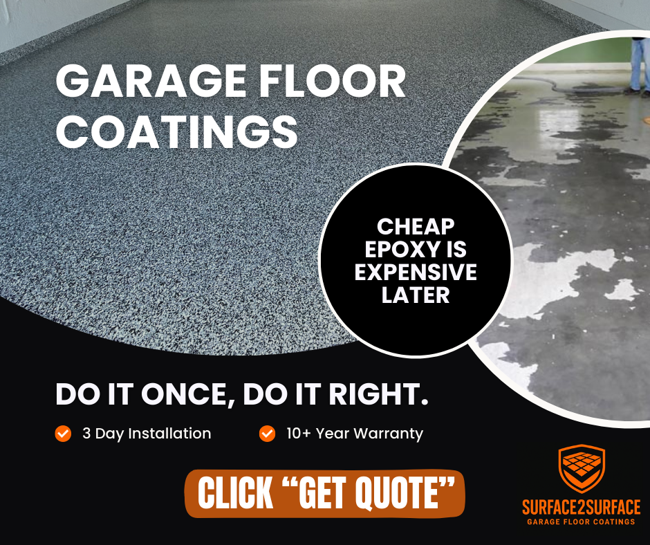 Surface 2 Surface Floors Facebook ad: Premium Garage Epoxy Floors