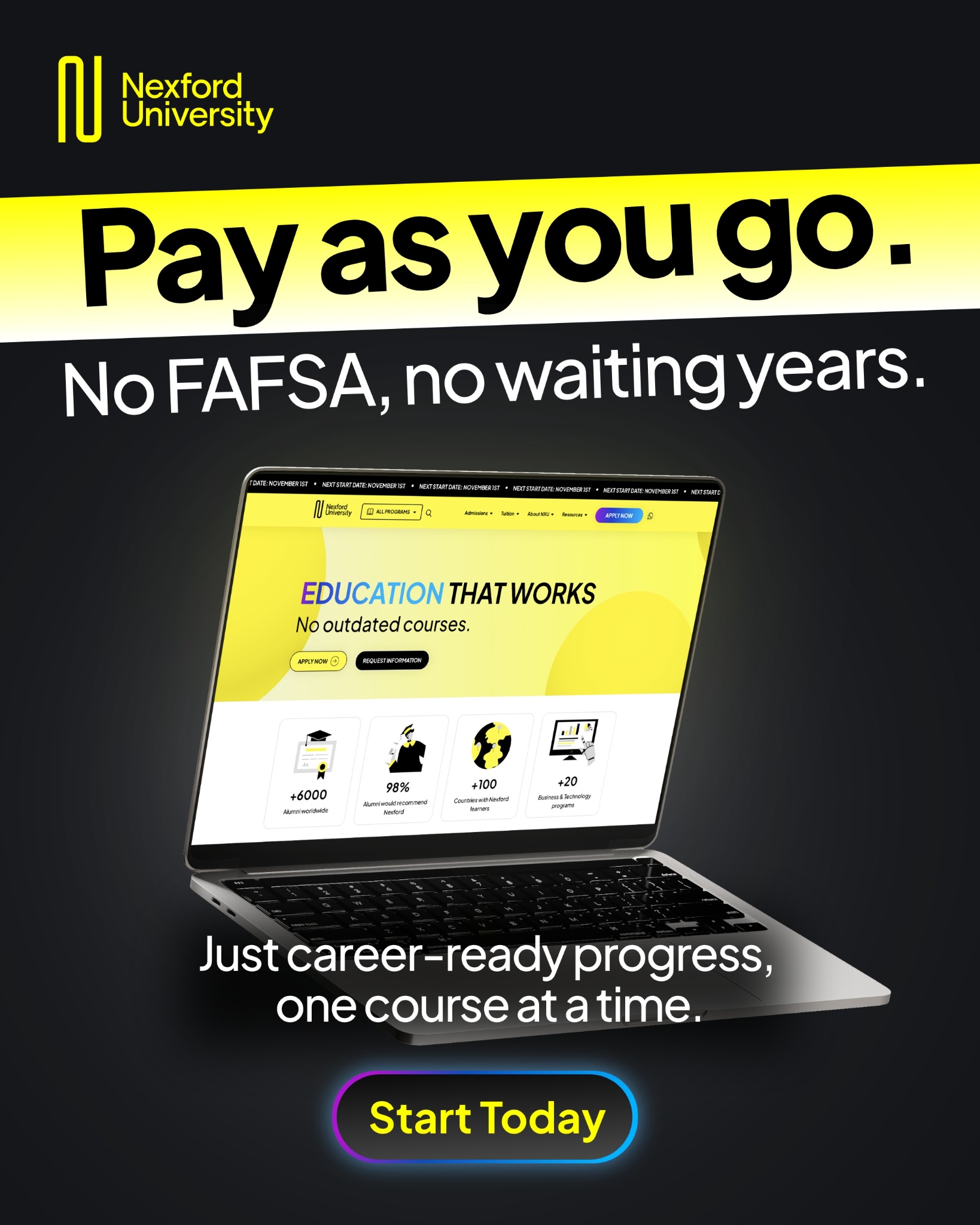 Nexford University Facebook ad