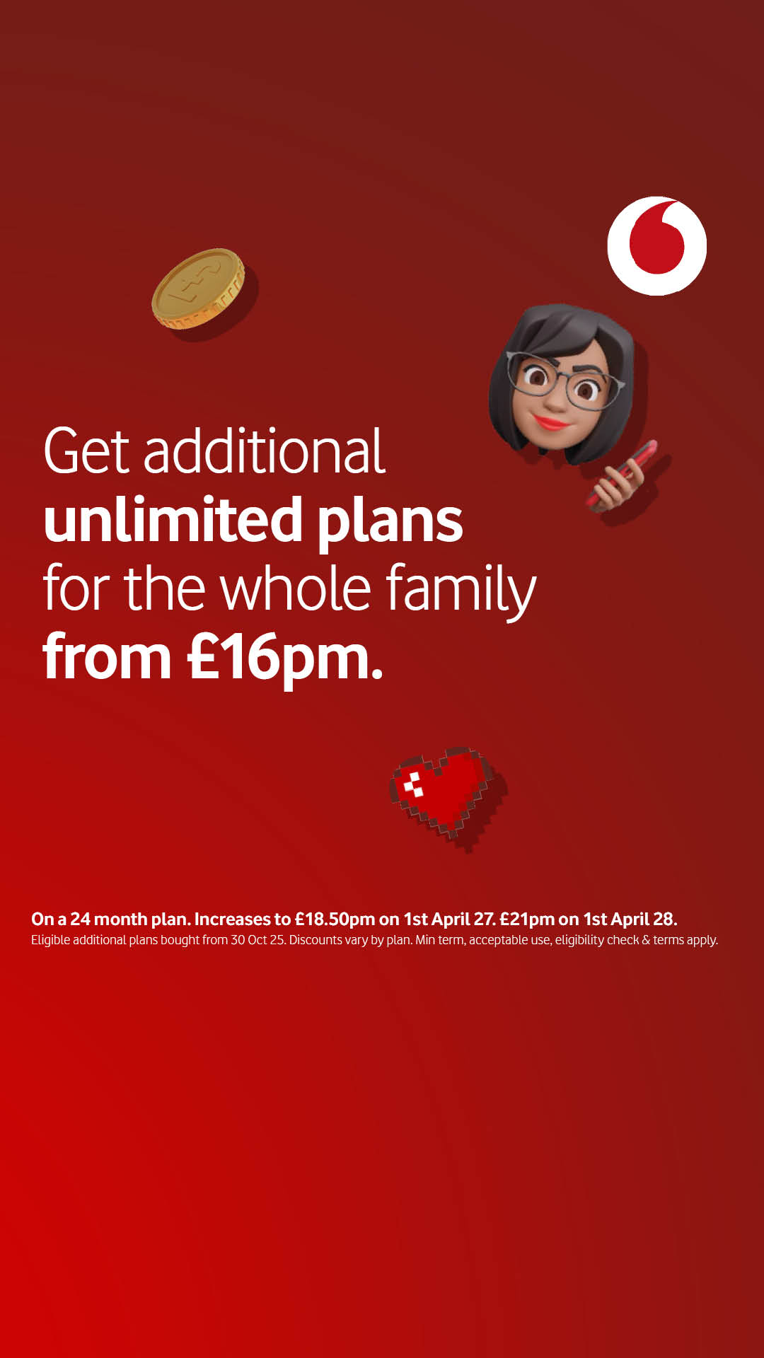 Vodafone UK Facebook ad