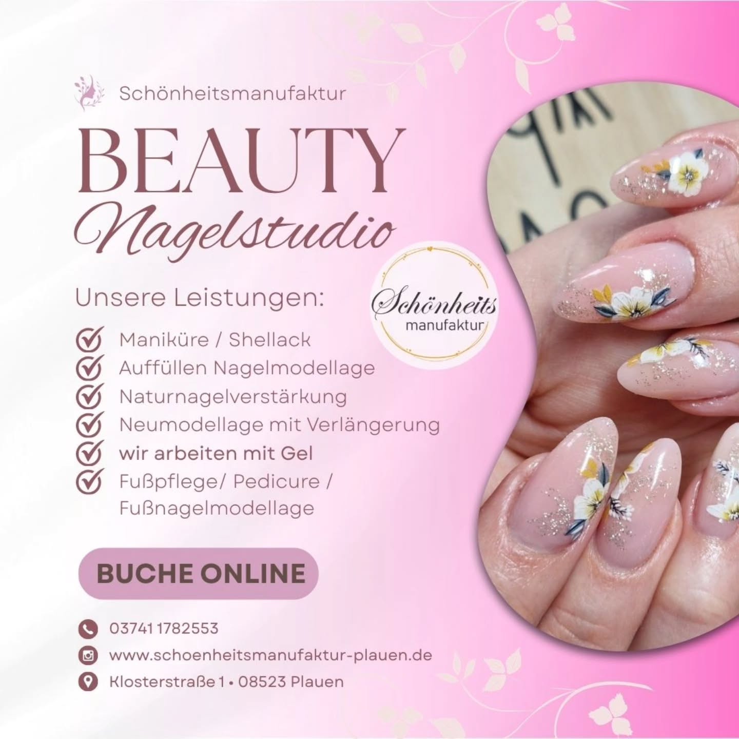 Schönheitsmanufaktur Plauen Nagelstudio & Kosmetikstudio Facebook ad: Wir bringen deine Fingernägel in Bestform.