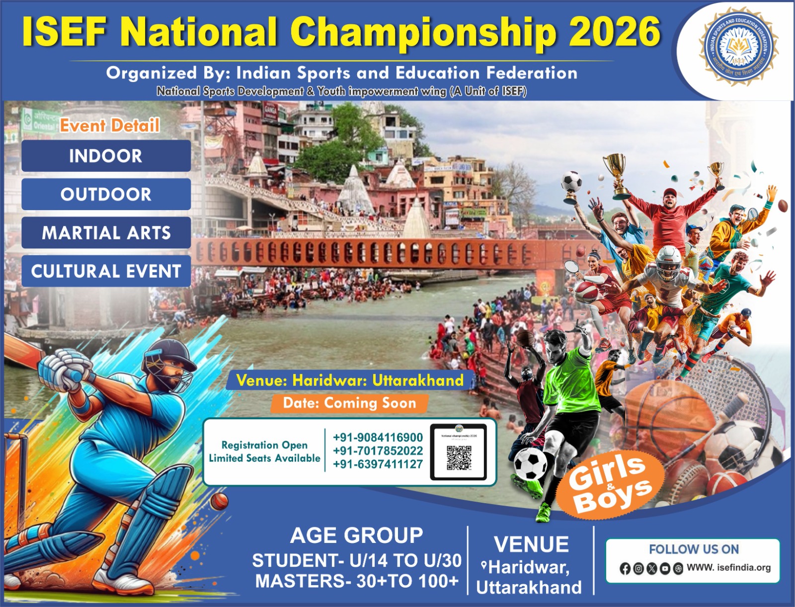 Indian sports and education federation - ISEF Facebook ad from Jan 29, 2026