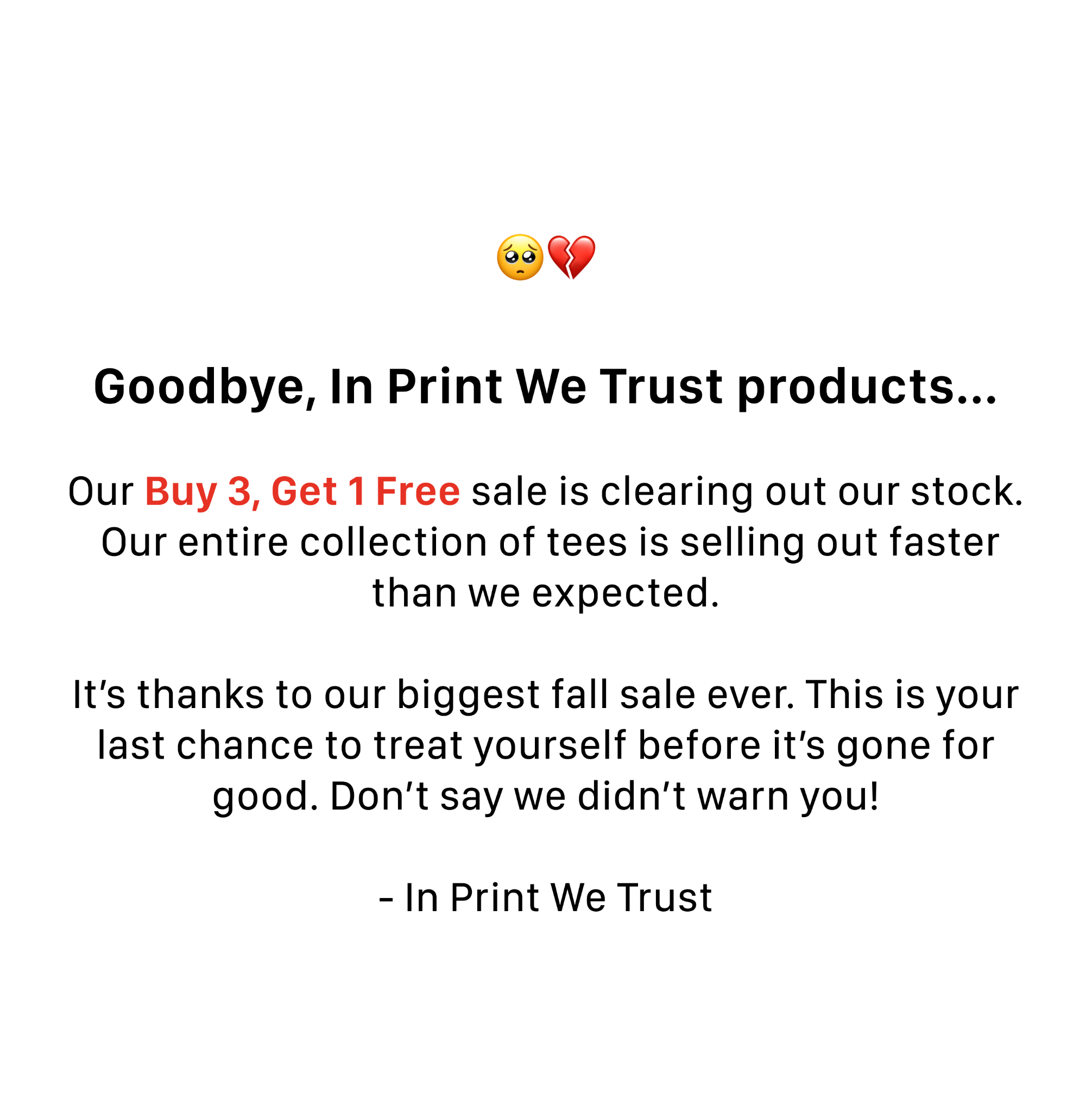 In Print We Trust Facebook ad