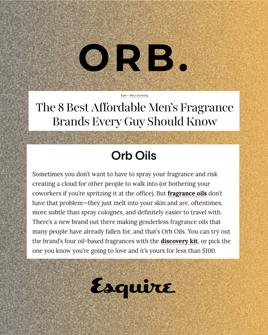 Orb Oils Facebook ad