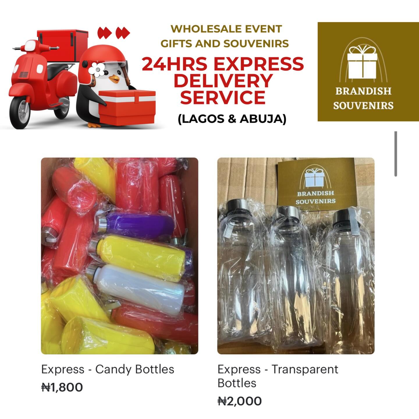 Brandish Souvenirs Facebook ad: Enjoy 24-Hour Express Delivery on selected items and…