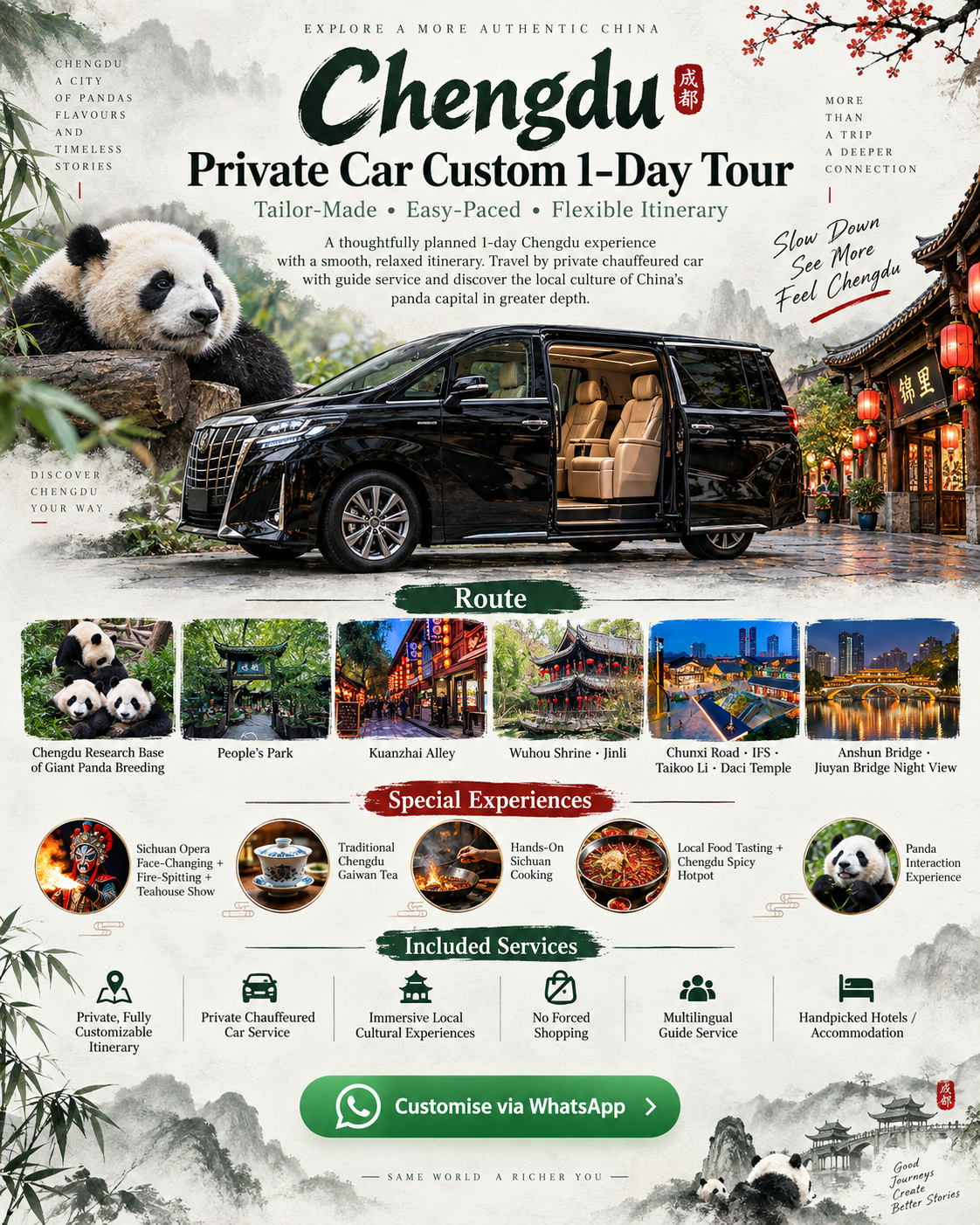 Panda Guide Private Tours Facebook ad: Customize Your Chengdu Day