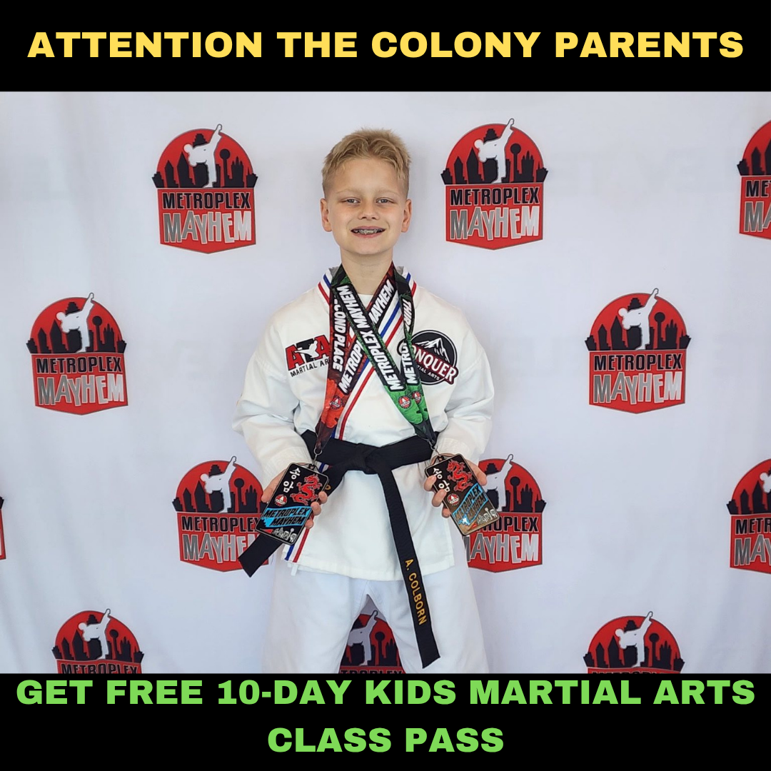 Conquer Martial Arts Facebook ad: Want a FREE 10-Day, Kids Martial Arts Class Pass?