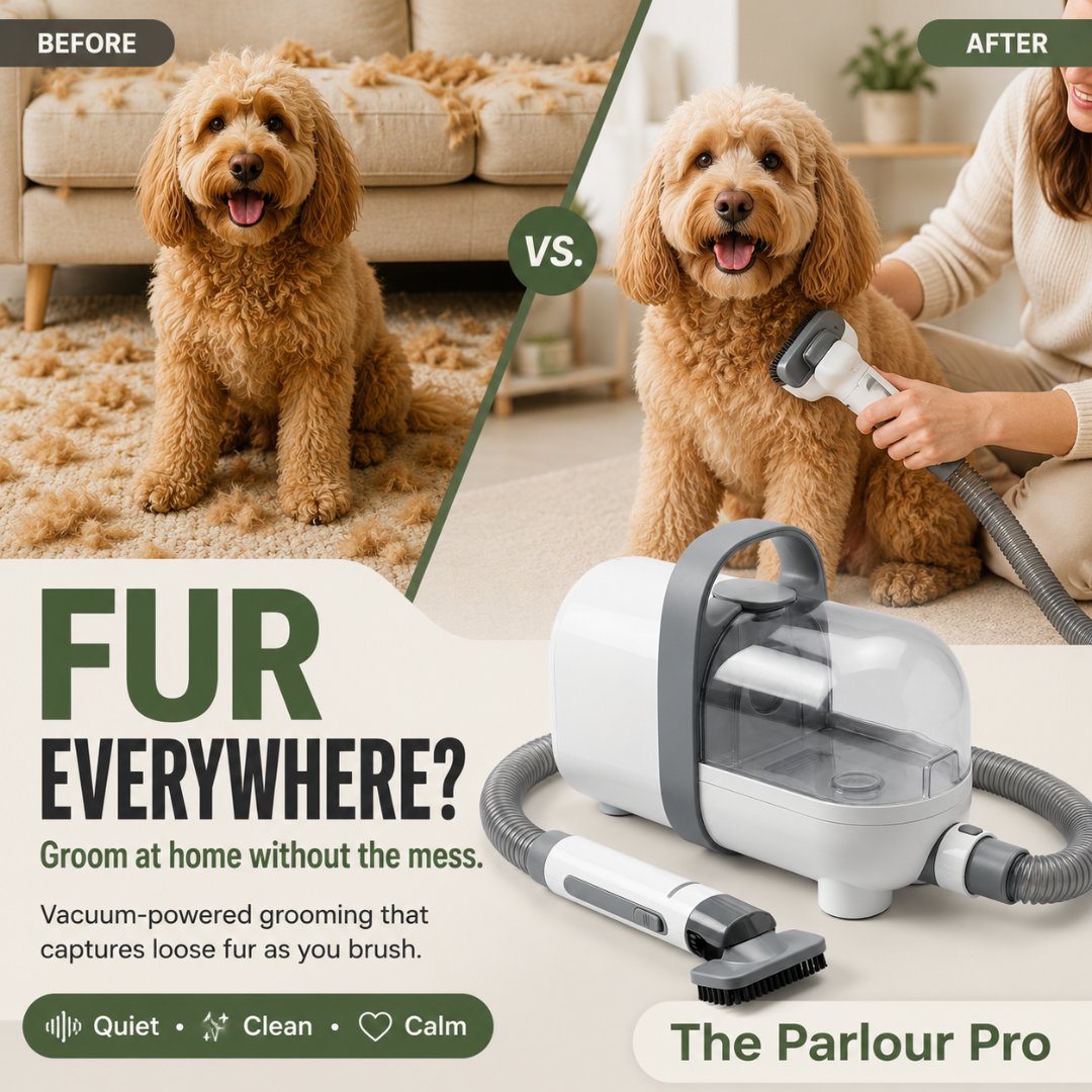 The Groomery Co Facebook ad: Calm Grooming for Dogs Who Hate It