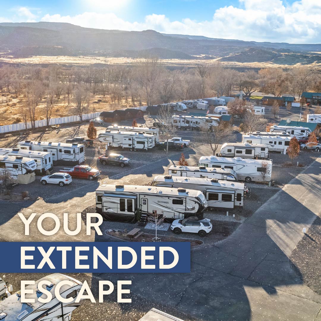Monument RV Park Facebook ad: Book Your Extended Escape