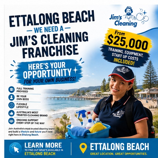 Jim's Cleaning Central Coast Facebook ad: Ever thought about running your own business?