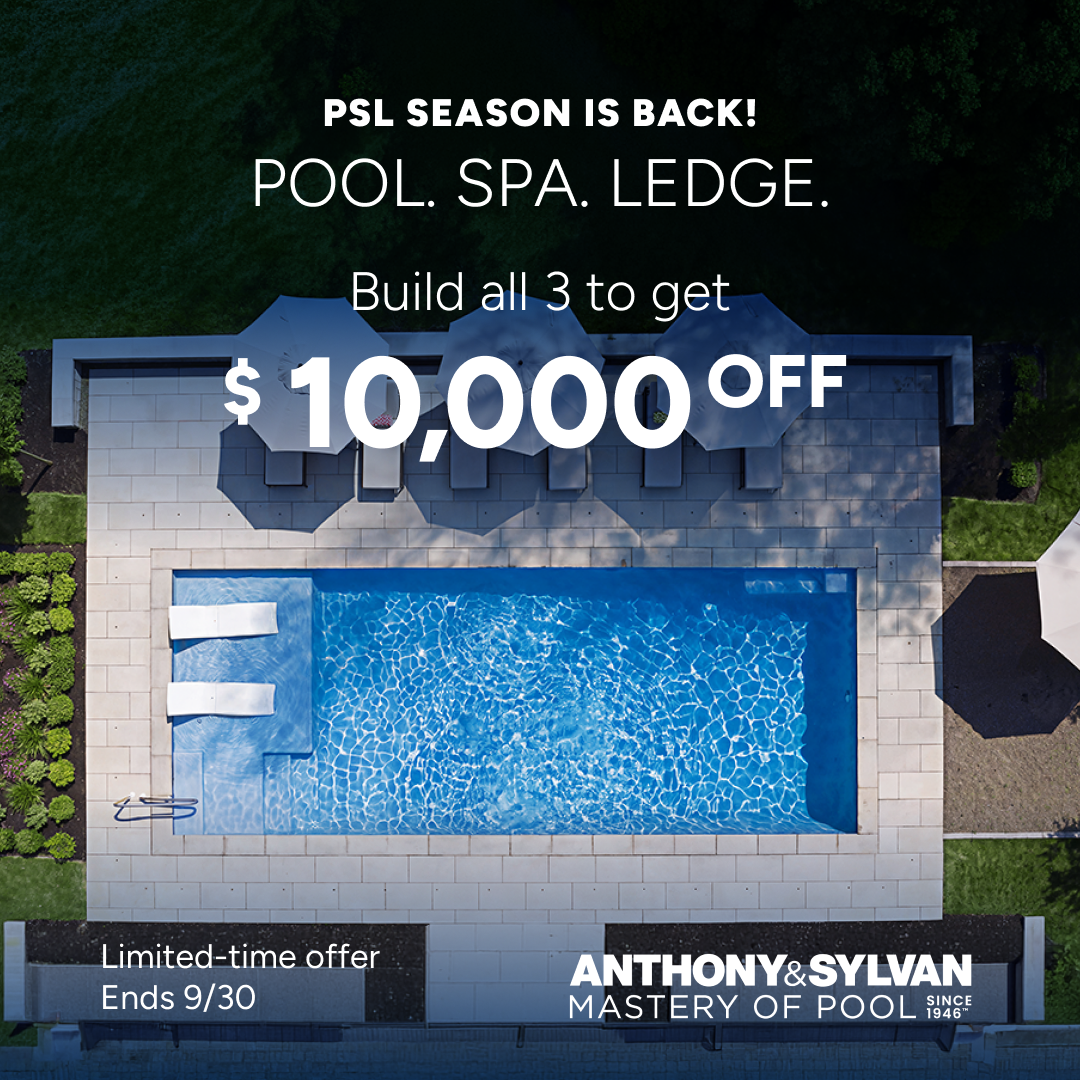 Anthony & Sylvan Pools Facebook ad: $10K Off with a Pool Spa & Ledge