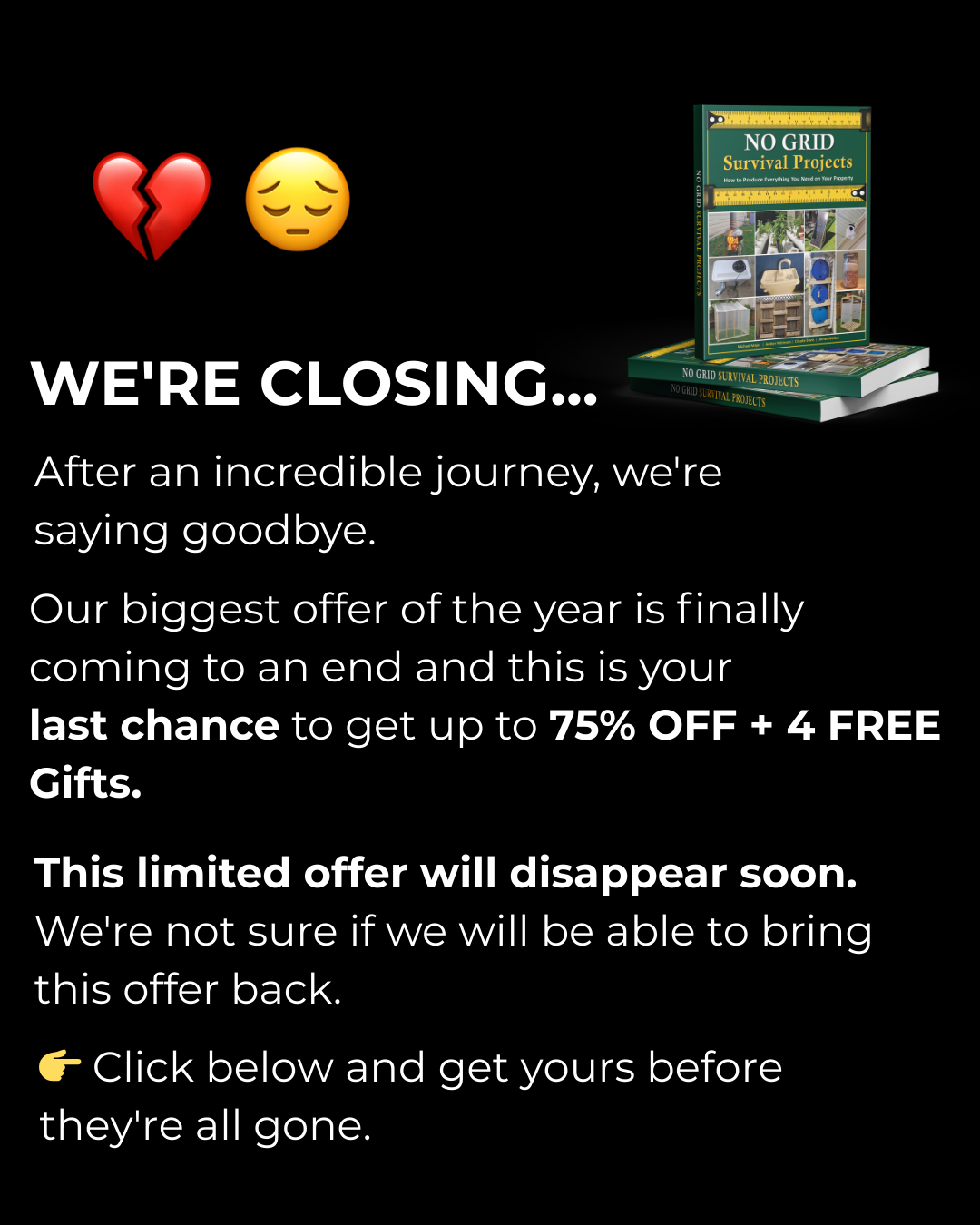 No Grid Survival Projects Facebook ad