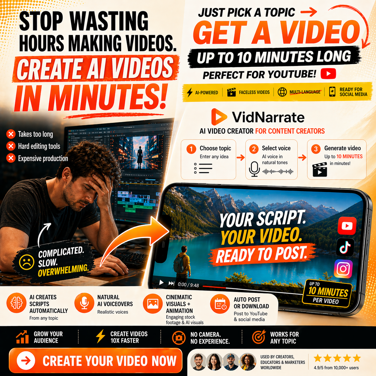 VidNarrate Facebook ad