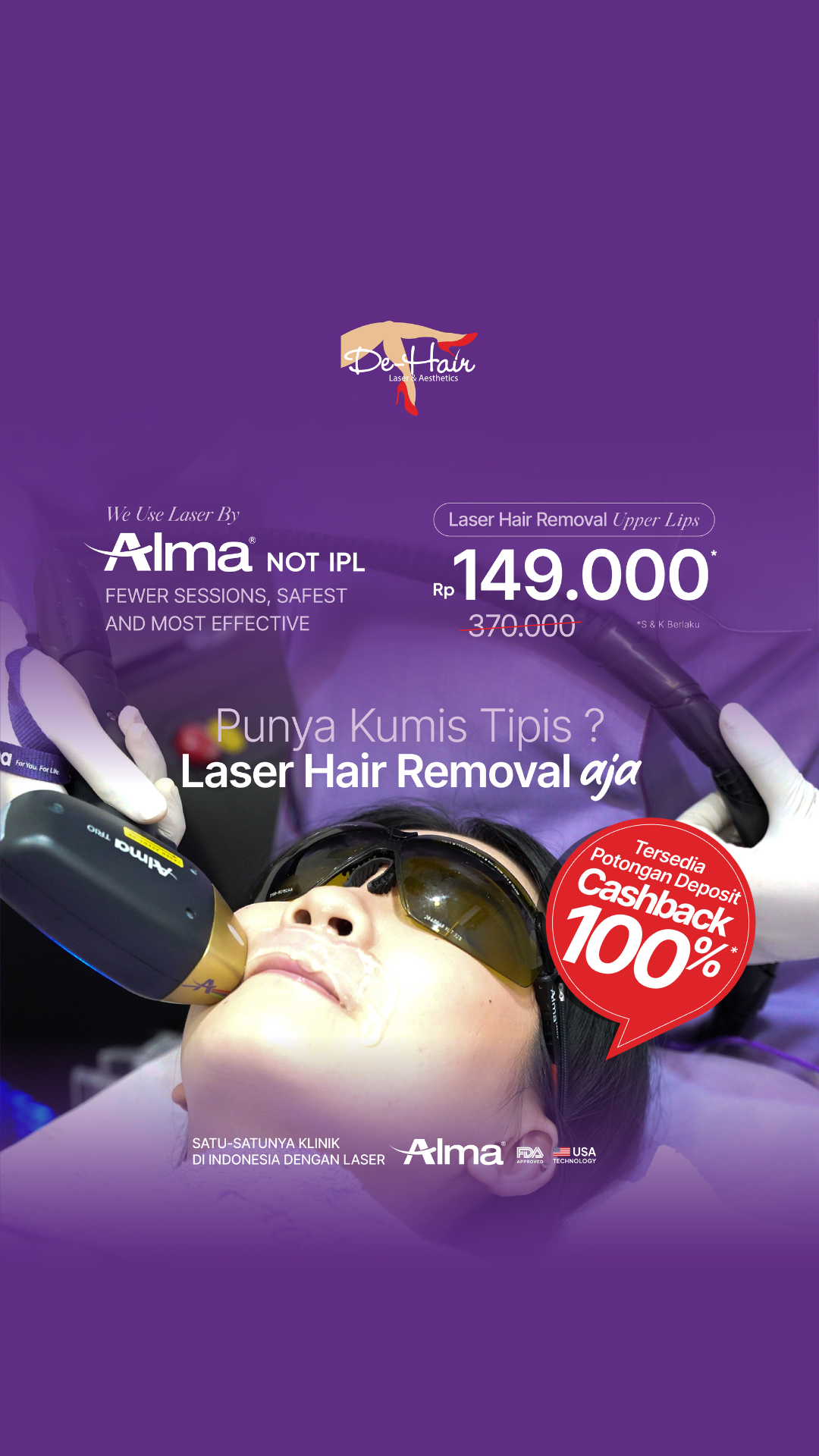 De-Hair Laser Hair Removal Facebook ad