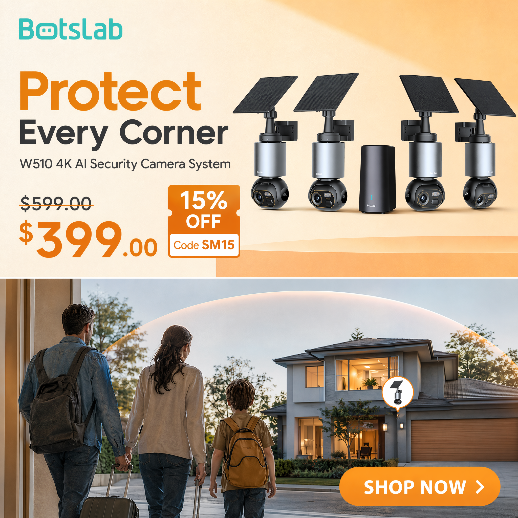 Botslab Facebook ad: 4K AI Security, See Everything, Miss Nothing