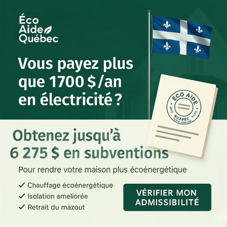 Écoaide Québec - Conseillers en travaux écoénergétique Facebook ad