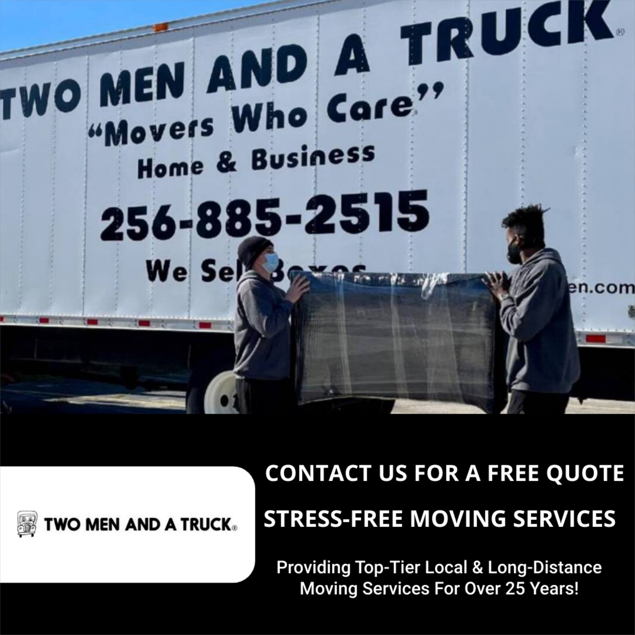 TWO MEN AND A TRUCK Huntsville AL Facebook ad: Visit Us in Huntsville, AL