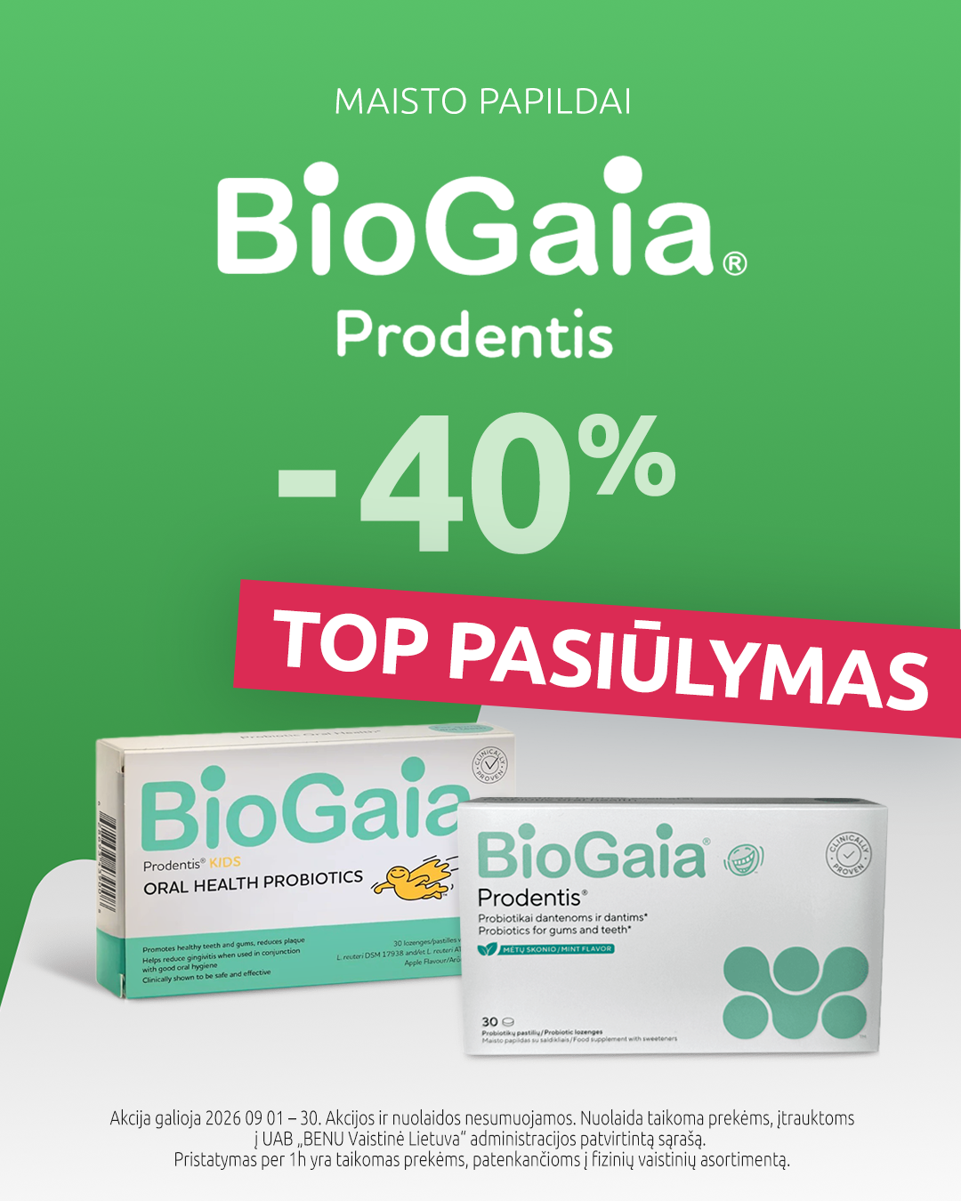 BENU Vaistinė Facebook ad: Apsipirk benu.lt