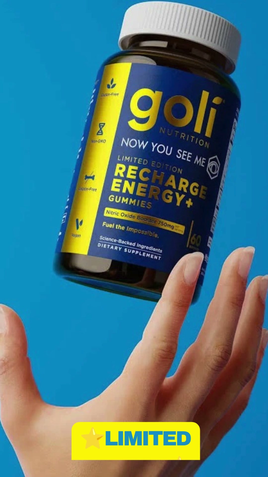 Goli Facebook ad: Limited Edition Goli Recharge Energy+ Gummies