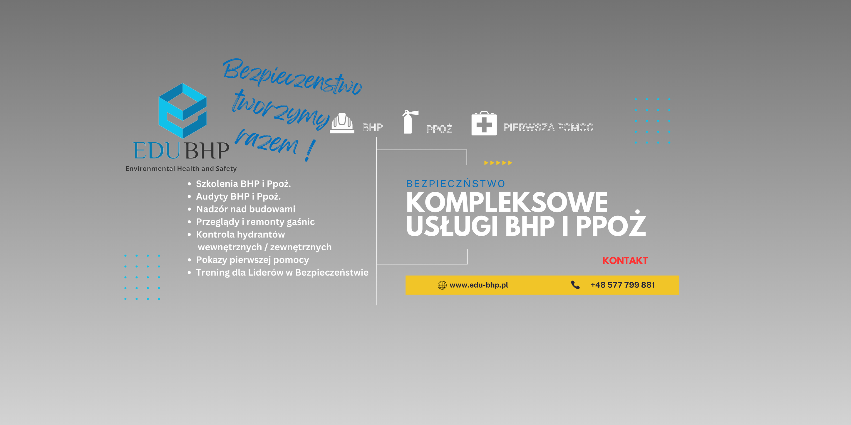 EDU BHP Robert Koprowski Facebook ad: Oferujemy kompleksowe usługi BHP i PPOŻ: instruktaże…